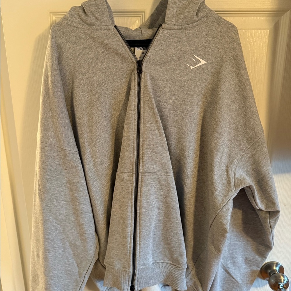 Gray gymshark Zip-Up Hoodie brand new